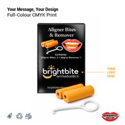 2in1 - Aligner Bites & Remover in Custom CMYK Printed Cardboard Box <span class="imageintitle" data-title="Worldwide Delivery"><img src="https://www.orthodontistmerch.com/wp-content/uploads/2019/08/WWD-PNG-1.png"  width="45px" /></span> <span class="imageintitle" data-title="TGA Approved"><img src="https://www.orthodontistmerch.com/wp-content/uploads/2018/10/TGA-60px.jpg" width="80px" /></span>