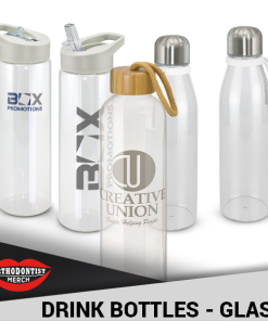Glass Drinkware Bottles (28 Styles) <span class="imageintitle" data-title="AU & NZ Delivery"><img src="https://www.orthodontistmerch.com/wp-content/uploads/2023/07/AU-NZ-LOGO2-1.png" Title="hover title" alt="Alt Title" width="45px" /></span>