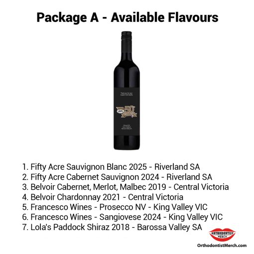 Package A: Australian Wines With Custom Printed Logo Labels <span class="imageintitle" data-title="Australia Wide Delivery"><img src="https://www.orthodontistmerch.com/wp-content/uploads/2023/07/au1.png" width="45px" /></span> - Image 3