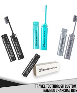 100224 - Travel Toothbrush Custom Logo Bamboo Charcoal Bristles