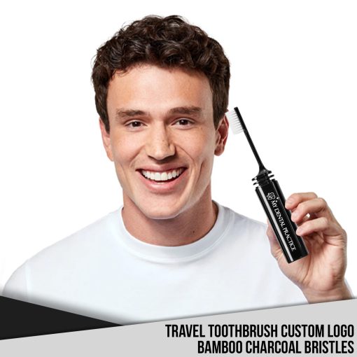 100224 - Travel Toothbrush Custom Logo Bamboo Charcoal Bristles - Image 2