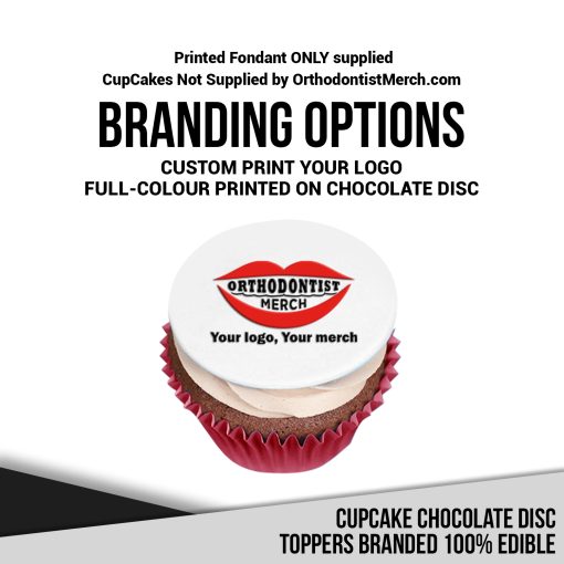 100226 – Cupcake Chocolate Disc Toppers Branded 100% Edible