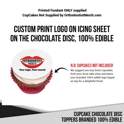 100226 – Cupcake Chocolate Disc Toppers Branded 100% Edible - Image 5