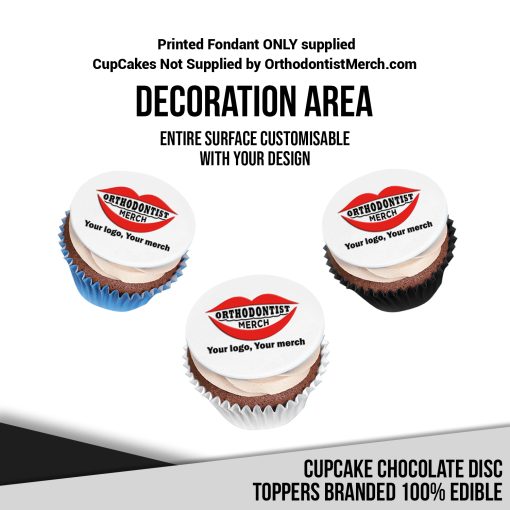 100226 – Cupcake Chocolate Disc Toppers Branded 100% Edible - Image 4