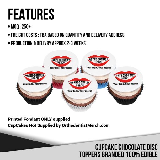 100226 – Cupcake Chocolate Disc Toppers Branded 100% Edible - Image 6