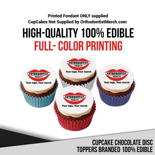 100226 – Cupcake Chocolate Disc Toppers Branded 100% Edible - Image 3