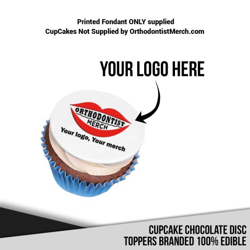 100226 – Cupcake Chocolate Disc Toppers Branded 100% Edible - Image 2
